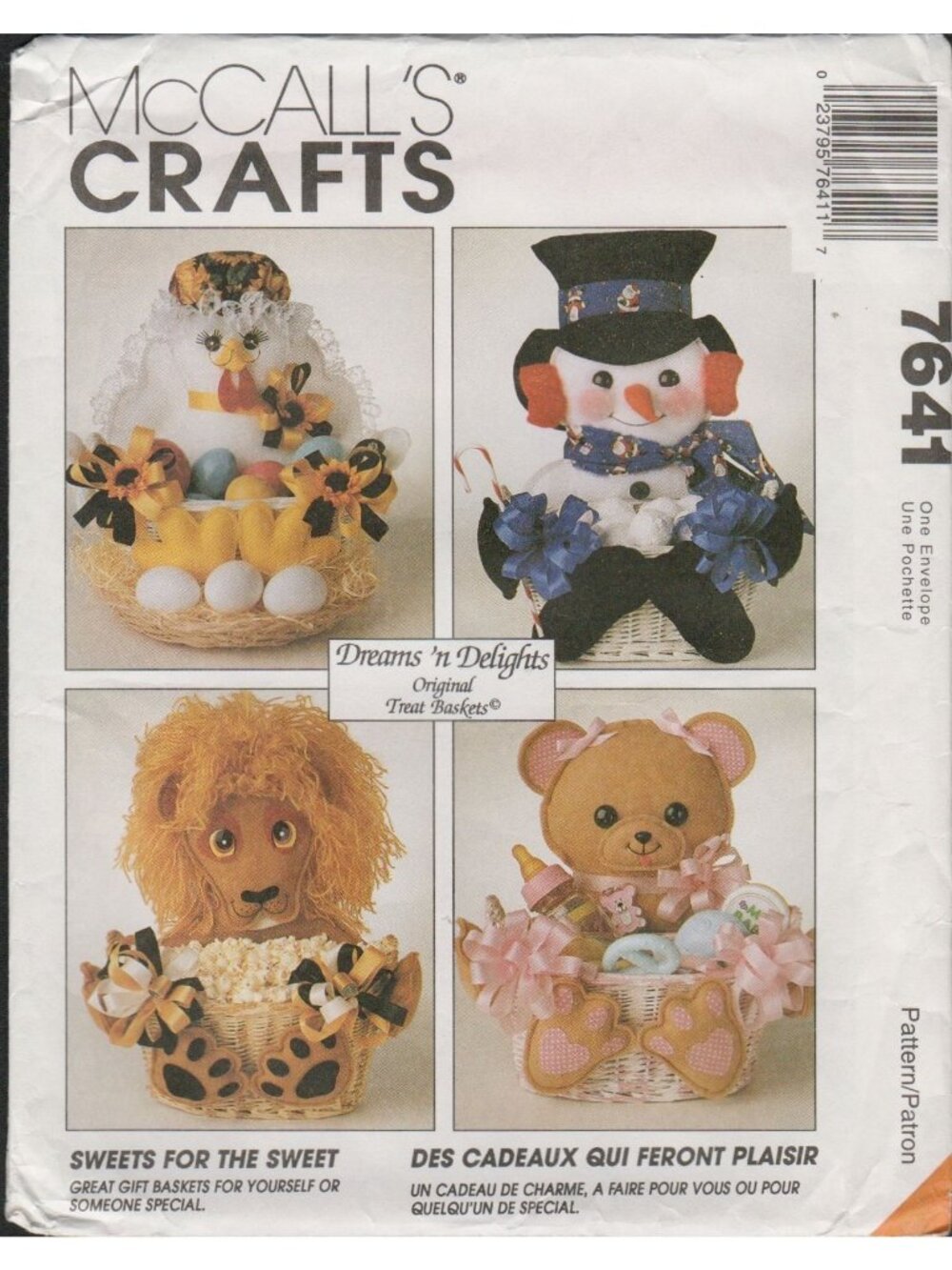 McCall's 7641 702 Gift Basket Centerpiece Pattern Baby Shower Christmas Uncut